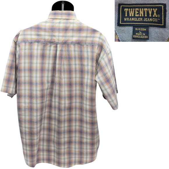 Twenty X Wrangler Jean Co. L Brown Purple Plaid - Picture 4 of 4